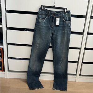Dolce & Gabbana Dark Blue Straight Leg Jeans